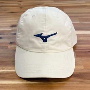 Mizuno White Cap with Blue Logo